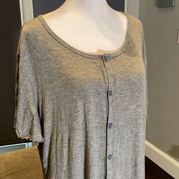 Women’s Soft Sleep Dress Gray with Button Front Size XXL NWT - Picture 3 of 7